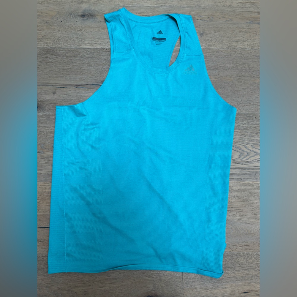 Adidas Blue Sleeveless Cut Out Tank Top